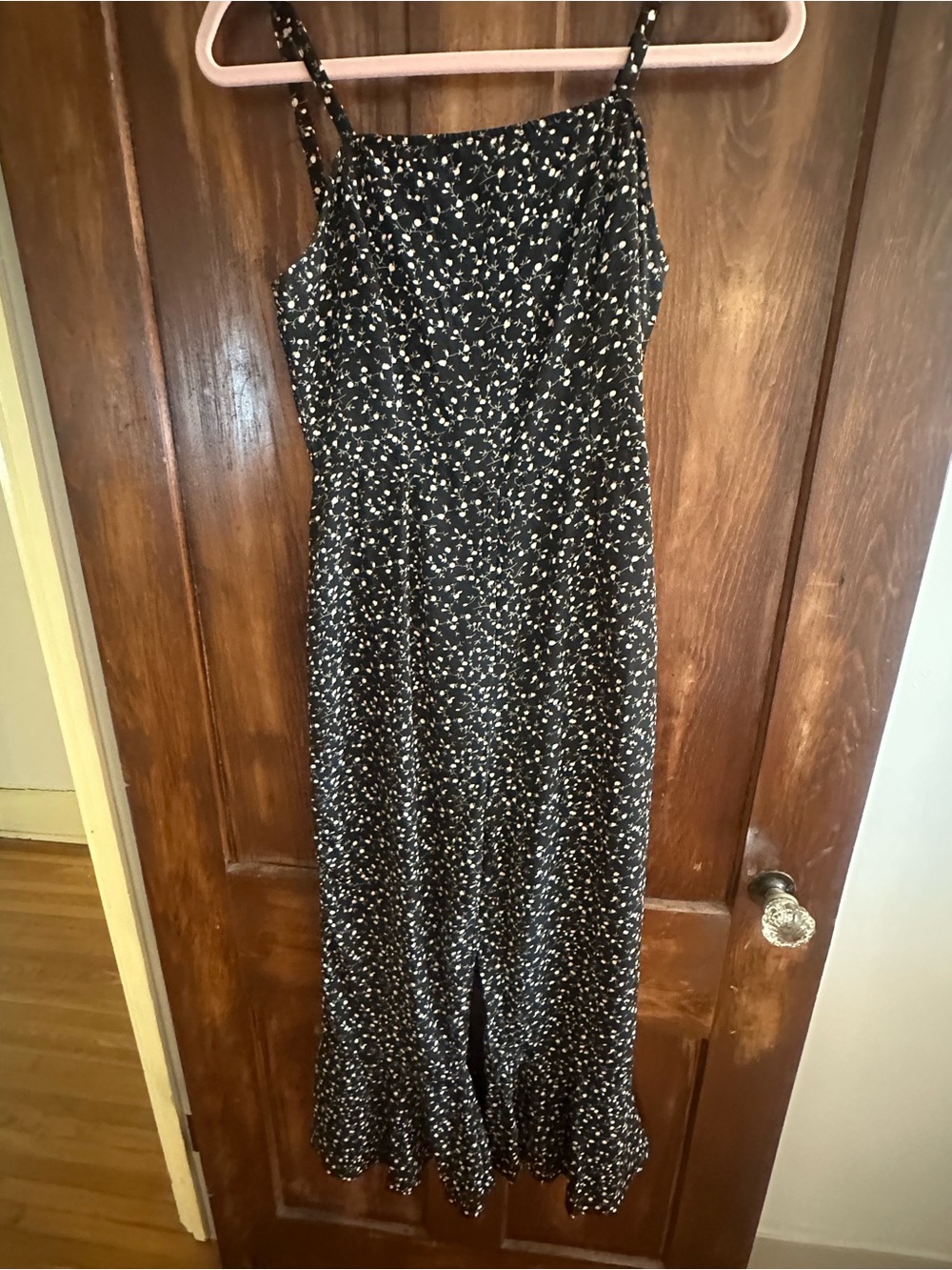 Black Floral Spaghetti-Strap jumpsuit